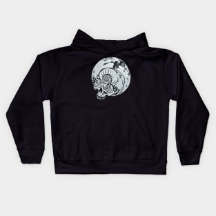 Mesmer-Eyelash Skull with Moon 2 Kids Hoodie